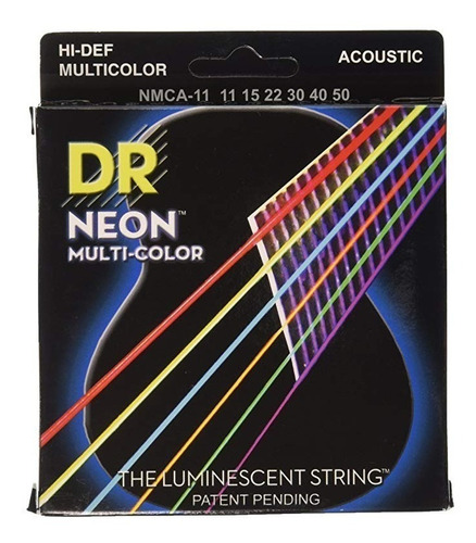 Juego Cuerdas Guitarra Acust Electro 11/50 Hi-def Neon Dr