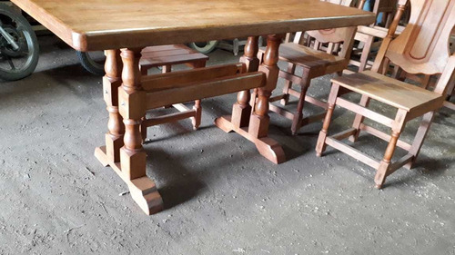 Imagen 4 de 8 de Mesa Algarrobo 2m + 8 Sillas Tapizadas