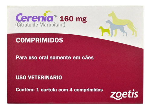 Cerenia 160mg Antiemético Cães 04 Comprimidos