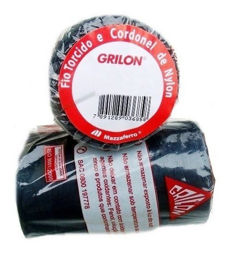 Fio Torcido Grilon Preto 210/16 Mazzaferro 200 Gramas