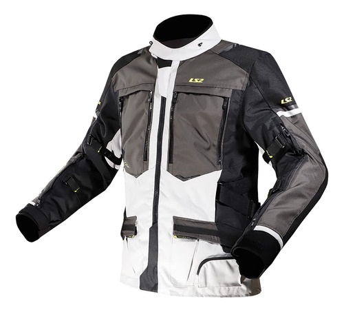 Ls2 Noruega Chaqueta Para Hombre (gris/negro/amarillo - Gran