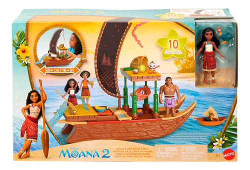 Moana 2 Set De Juego Canoa De Aventuras Muñeca Y Accesorios