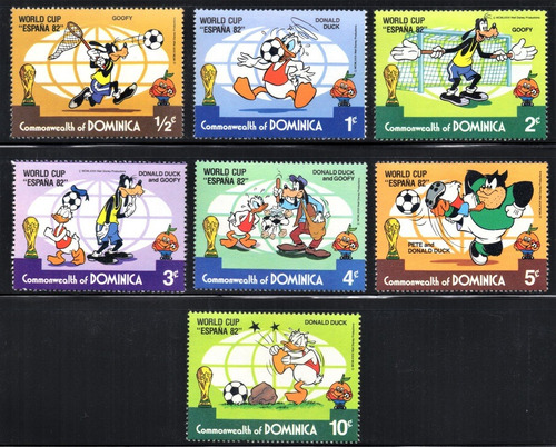 Disney España 82 Estampillas De Dominica Con Donald Y Goofy