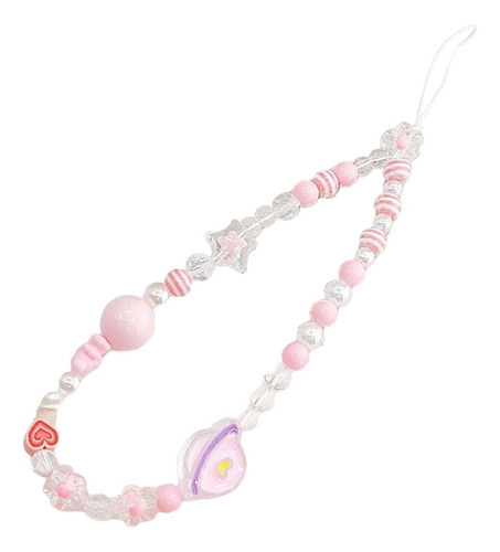 5 Pulseira De Miçangas Para Celular, Pingente Para Rosa