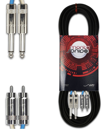 Cable 2 Rca A 2 Plug 15 Mts Grueso Neutrik Consola Bandejas