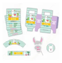 Comprar Llama Y Cactus #4 Kit + Props De Regalo-textos Editables
