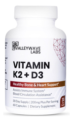 Valleywave Labs Vitamina D3 K2 5000 Iu 60 Cápsulas