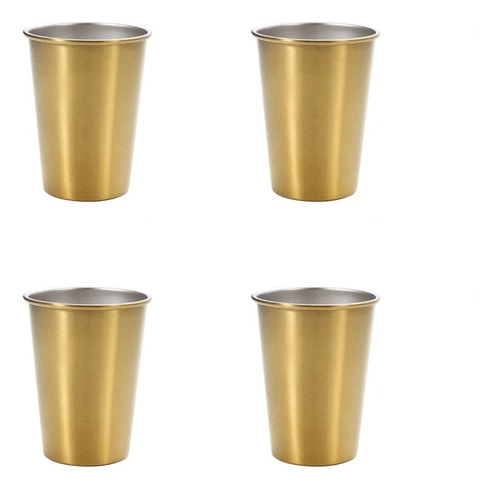 Set 4 Vasos Coctelería Moscow Mule 500ml Acero Inoxidable