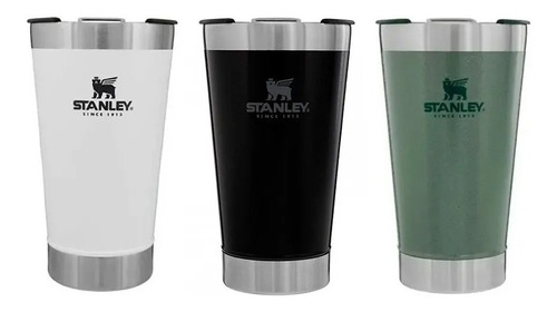 Vaso Cerveza Stanley Con Destapador 470ml Verde Negro Blanco