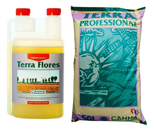 Fertilizante Canna Flores Vega 1lt Floracion + Tierra 50lt