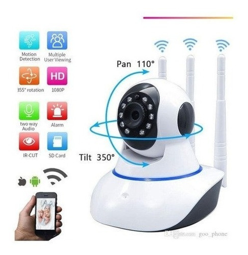 Imagen 3 de 8 de Camara De Seguridad Yoosee Ip Wifi Full Hd 1080p 3 Antenas
