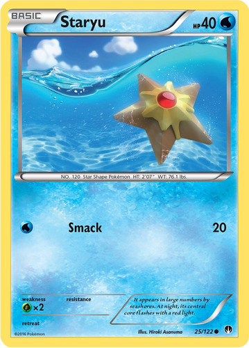 Cartas Pokemon Staryu 25/122 Misprit Xy Breakpoint Bkp