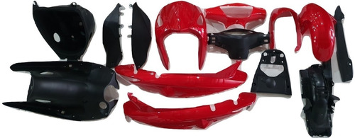 Kit De Plasticos Zb 110 Shark Xenon(tunning) Rojo Vini®