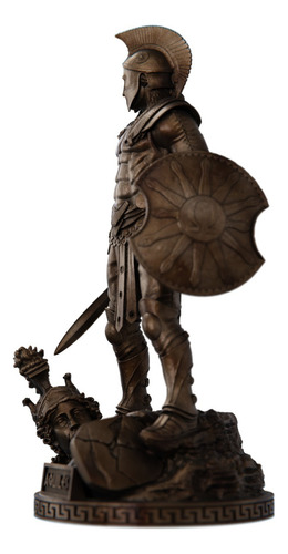 Estátua Aquiles Semi Deus Herói Grego Cor Cor Cobre Antigo