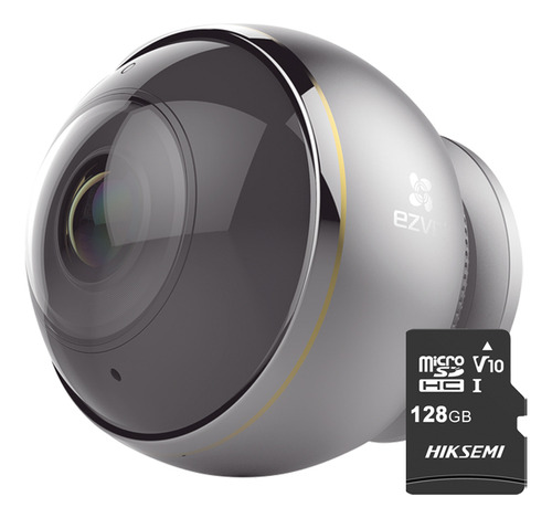 Ezviz Cámara C6P-PLUS-128 IP C6p de 3 Mp Ezviz Metálica con Almacenamiento 128 Gb Micro SD Wireless Inalámbrica Vista Panorámica de  360° Pantalla Cuádruple C6P y Audio Bidireccional