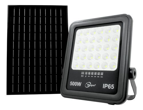 Reflector Solar Led 500w Potente Panel Remoto Monocristalino Carcasa Negro Luz Blanco Frío