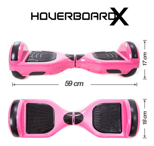 Skate Elétrico 6,5 Rosa Hoverboardx Com Bluetooth E Bolsa