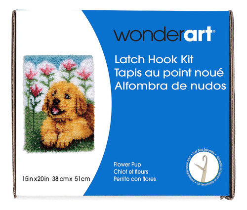 Kit De Gancho De Pestillo Wonderart Flower Pup, 15 X 20