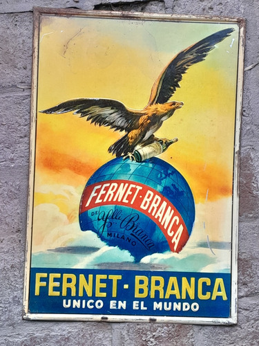 Antiguo Cartel Litografiado No Enlozado  Fernet Branca  