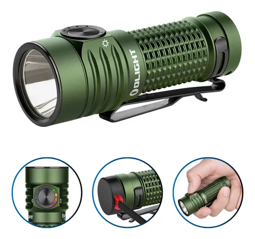 Lanterna Tática Olight Baton Turbo LED Verde 1000 lúmens Recarreg...