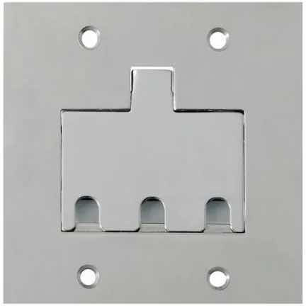 Conjunto Placa Piso 4x4 C/ 3 Conector Rj45 Cat5 Aluminio