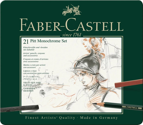 Faber Castell Pitt Monochrome Lata X21 Elementos Microcentro