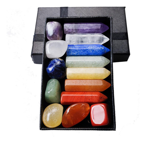 14pcs Crystal Energy Stones Hexagonal Bar Clear Topaz