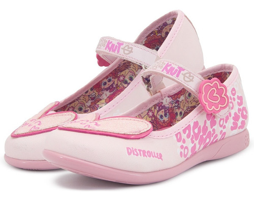 Zapato Balerina Distroller Rosa Corazon Glitter 15-17