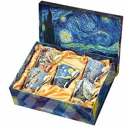 Van Gogh Bone China Juego De 5 Tazas Grandes Para Café Y Té,