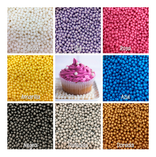 Perla Comestible Rosa Sprinkles Confiteria Reposteria