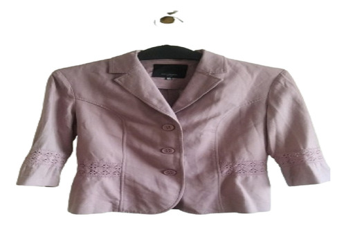 Chaqueta Rosa  Con Broderie En La Cintura Stefano Cocci  38