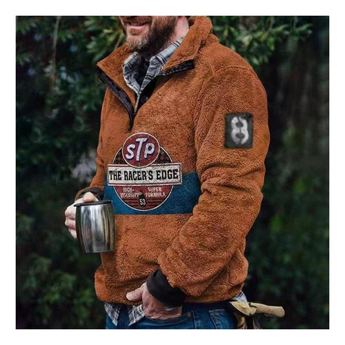 Sudadera De Térmicos Cuello Alto De Felpa Para Hombre C3