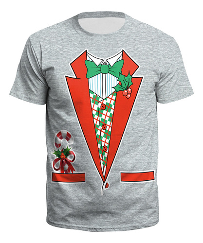 Camiseta Masculina Z Fashion Christmas Funny Print Slim Yout