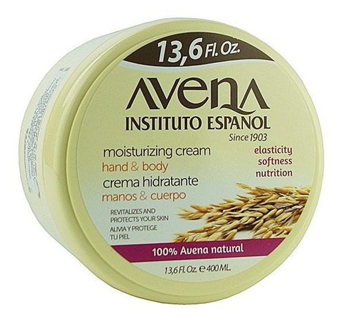 Crema Hidratante Avena 400ml Instituto Español Manos/cuerpo