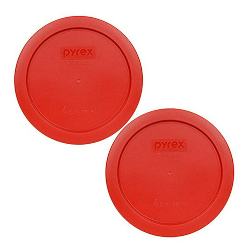 Tapas Almacenamiento Comida Pyrex 4 Tazas Rojo Amapola