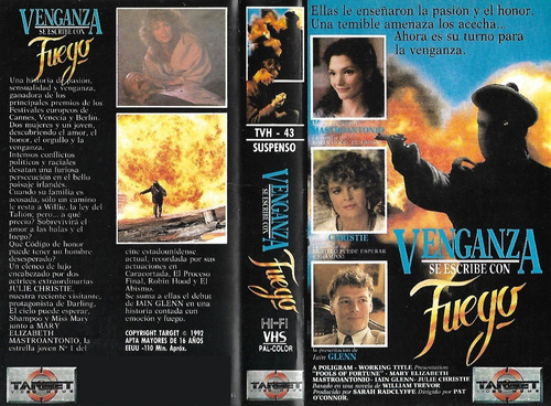 Venganza Se Escribe Con Fuego Vhs Mary Mastrantonio