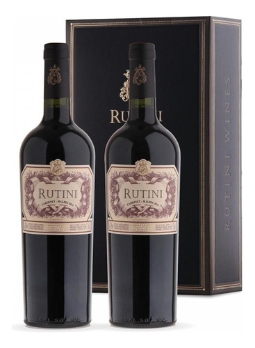 Vino Cabernet Malbec Rutini bodega La Rural 750 ml en estuche de cartón