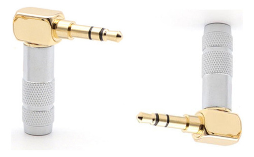 Conector De Audio De Ángulo De 90 Grados Chapado En Oro Con