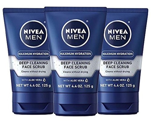 Nivea Men Deep Cleaning Face Scrub 4.4 Onzas (paquete De 3) 