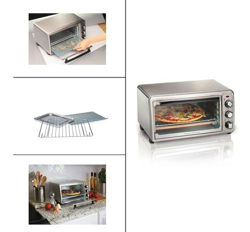 Imagen 4 de 6 de Horno Eléctrico Pizza Hasta 30cm Hamilton Beach 1440watts