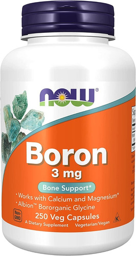 Now Foods | Boron Bororganic Glycine | 3mg | 250 Veg Capsule