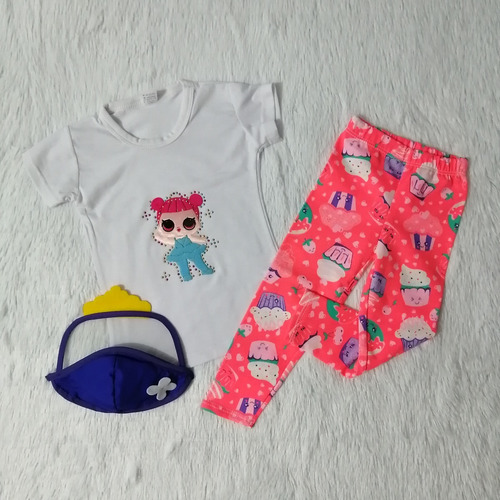 Conjunto Niña Bebé 1 Año Blusa + Leggings + Antifaz