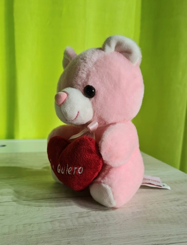 Peluche Osito Te Quiero - Colgante Con Sopapa Rosa (Usado)