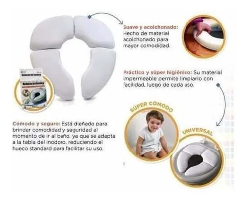 Imagen 3 de 9 de Reductor Adaptador De Inodoro Infantil Acolchonado