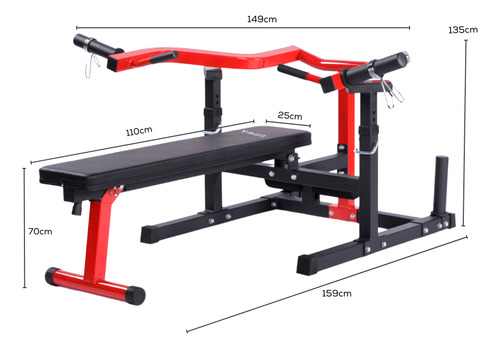Supino Articulado Reto Inclinado Banco Musculação Yangfit Cor Preto