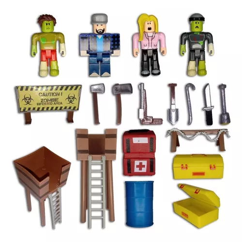 Kit Roblox Bonecos Zumbi Attack Aventura Brinquedos Diversão