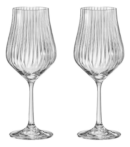 Jogo 2 Taças Cristal Vinho Branco 350 Ml Linha Tulipa Optic