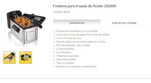 Freidora De Aceite De 1.9 Litros Con Temporizador Ajustable