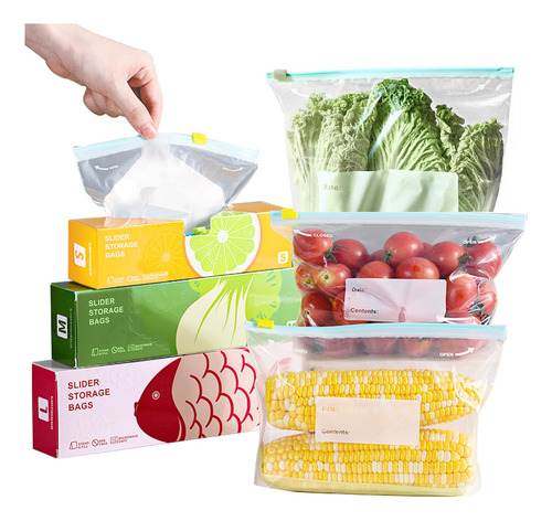 Bolsa Ziploc Con Slider,bolsas Reutilizables Para Alimentos