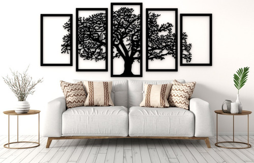 Imagen 3 de 5 de Poliptico Cuadro Arbol De La Vida En Madera Calada